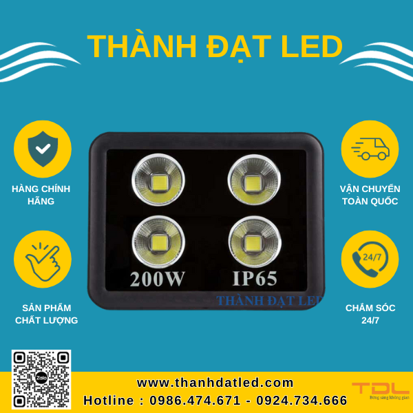 Đèn Pha Led Rọi Tròn 200W