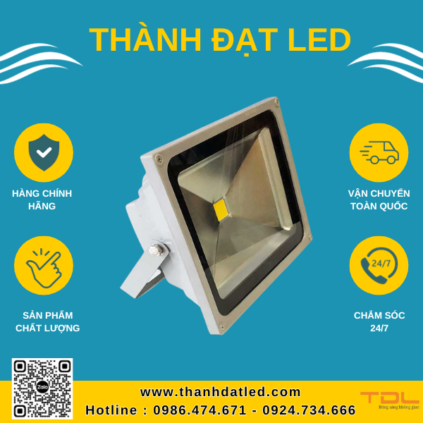 Đèn Pha Led Xám 50W