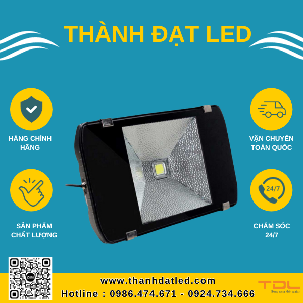 den-pha-led-ham-lo-100w đèn pha led hầm lò 100w