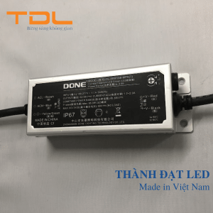 Nguồn điện DONE 50W (DL-50W-C1050-MPC) - 100~277Vac 50/60Hz; Out: 25~50Vdc; Output: 1.05A; PF~0.95; Protection: IP67 - 6KV; Size: 121.5*39.5*29.5mm