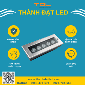 đèn led âm đất hình chữ nhật 6w