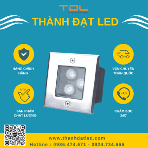đèn led âm đất vuông 3w