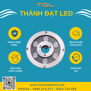 đèn led âm nước bánh xe 6w