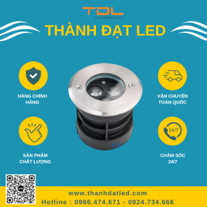 đèn led âm nước đế chôn 3w